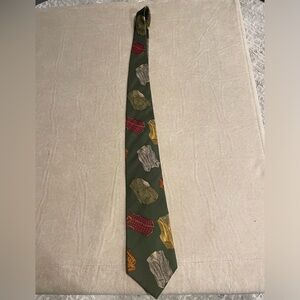 Chaps Ralph Lauren Men's 100% Silk Necktie Tie Green Grandpa Vests USA Vintage